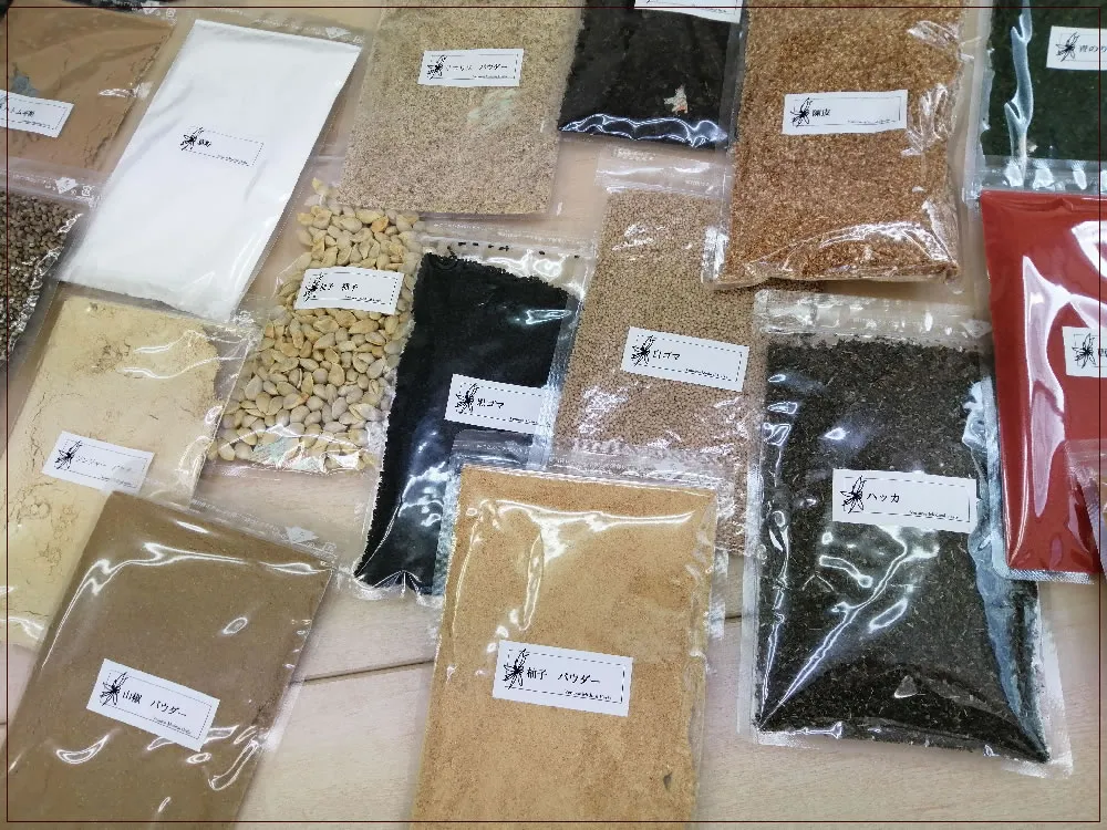 日本のハーブセラピスト養成講座で使用するハーブやスパイスの一部